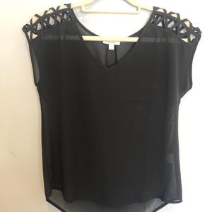 Women’s sheer black top